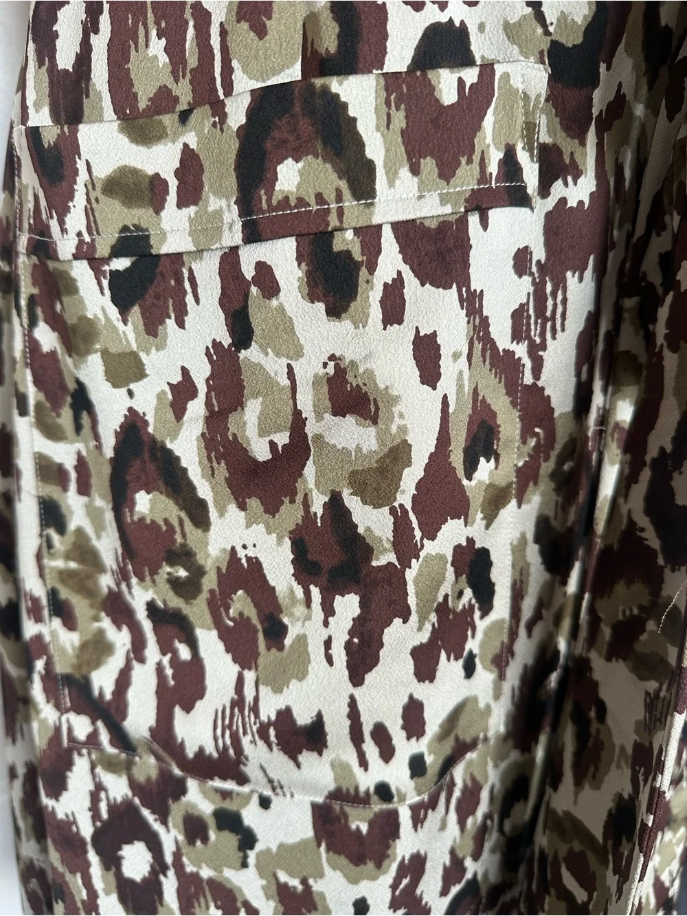 J Crew Women's Wrap Dress in Olive & Brown Animal Print